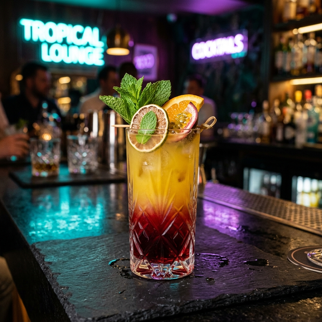 Cocktail signature coloré du restaurant